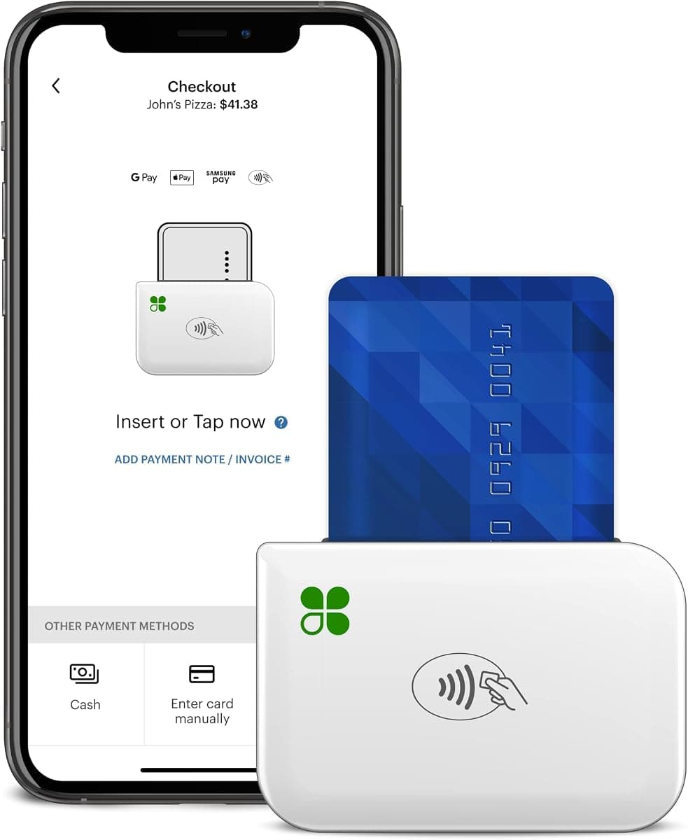 Mobile payments — a card reader paired with a smartphone to accept cards anywhere