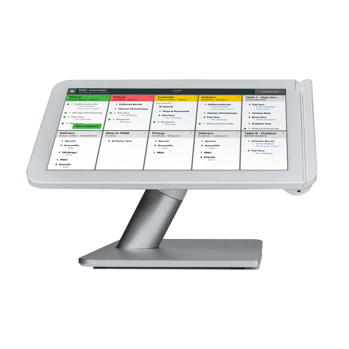 Clover KDS routing digital order tickets for a quick-service kitchen