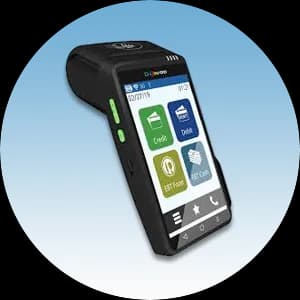 Dejavoo QD4 Android smart payment terminal with touchscreen and built-in printer